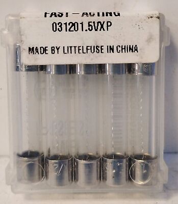 Littelfuse 31201.5P 250 V AC 0.5 A Fast Acting Glass Fuse - Lot of 10