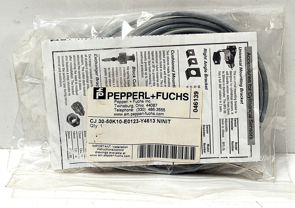 Pepperl Fuchs CJ30-50K10-E0123-Y4613-NINIT 10-30 VDC Capacitive Proximity Sensor