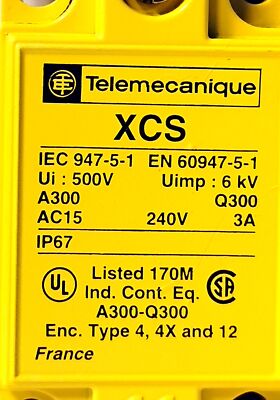 Telemecanique XCS-B1618929 240 V 3 A Safety Keylock Limit Switch