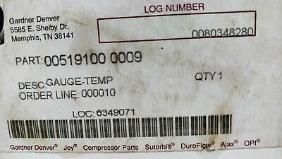 Gardner Denver 00519100-0009 Discharge Temperature Gauge for Air Compressor