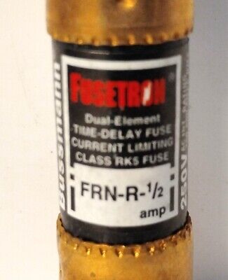 Bussmann FRN-R-1/2 250 V AC / 125 V DC 1/2 A Fusetron Time Delay Fuse - Lot of 5