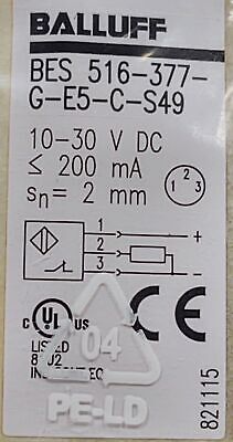 Balluff BES 516-377-G-E5-C-S49 Inductive Proximity Sensor