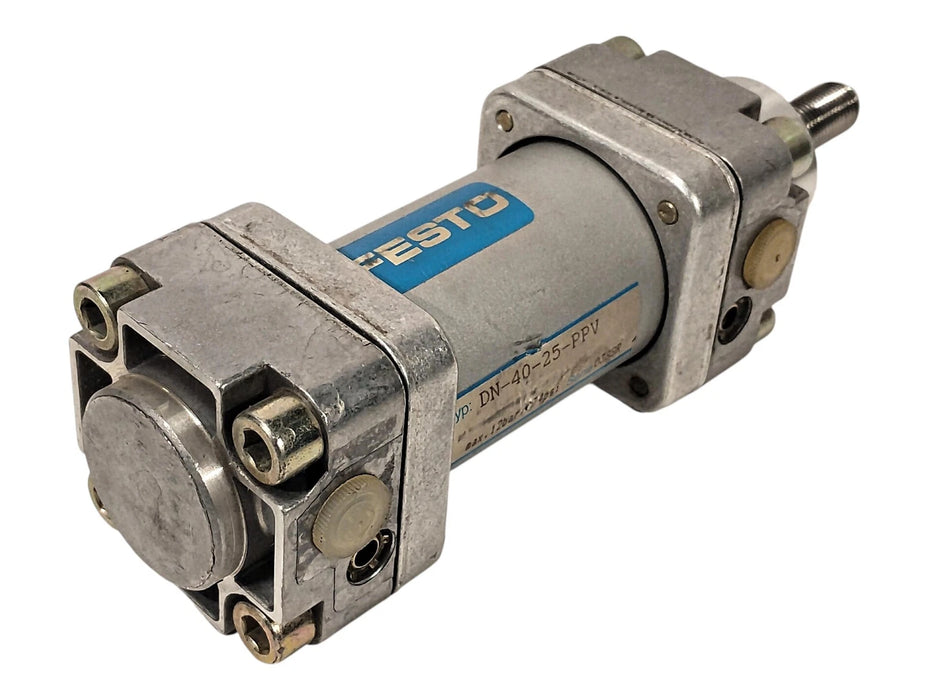 Festo DN-40-25-PPV 12 bar Double-Acting Pneumatic Cylinder w/ 1/4 in NPT Ports