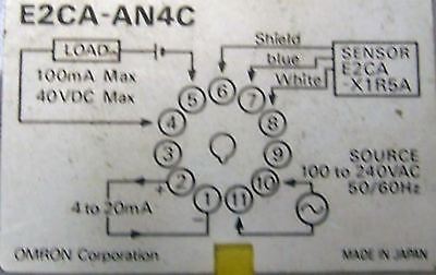 OMRON AMPLIFIER WITH BASE P/N E2CA-AN4C