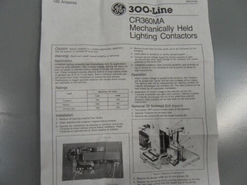 GE CR360MA5134A98BAA LIGHTING CONTACTOR