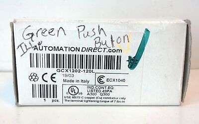 AutomationDirect GCX1202-120L 120 V AC/DC Green Flush LED Illuminated Pushbutton