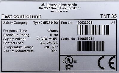 Lenze Americas 50033058 TNT 35 24 V DC 4 A Safety Relay