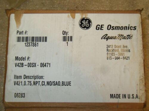GE Osmonics Aquamatic V42B-00SX-06471 Brine Valve