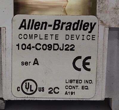 Allen-Bradley 104-C09DJ22 10 A 24VDC Reversing Contactor with Integrated Diode