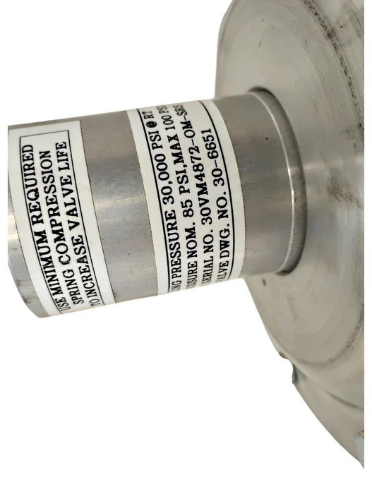 Parker Autoclave 30VM4872-OM-SRS 30,000 PSI 1/4-in High Pressure Needle Valve