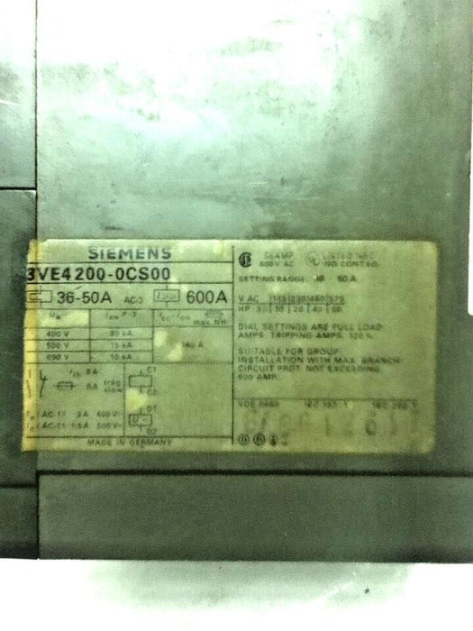 Siemens 3VE4200-0CS00 Circuit Breaker- No Box