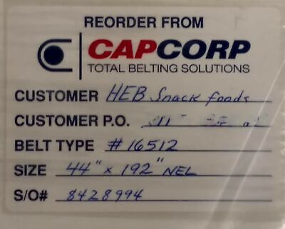 CapCorp 16512 44 in X 1922 in 2 Ply Finger Spliced Conveyor Belt