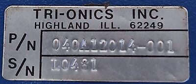 Tri-onics 040A12014-001 Encoder