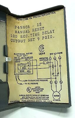 Penn Johnson Controls P45NCA-12 240 V AC 3 Phase Oil Pressure Cutout Control