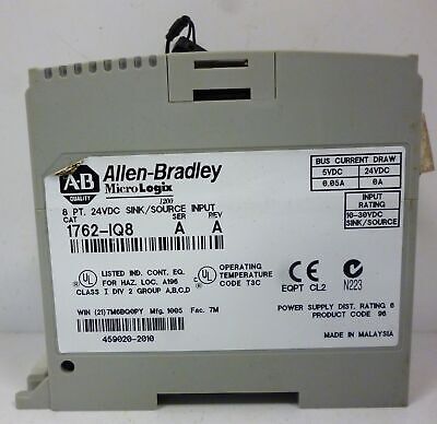 Allen-Bradley 1762-IQ8 Ser A Rev A MicroLogix1200 PLC Input Module