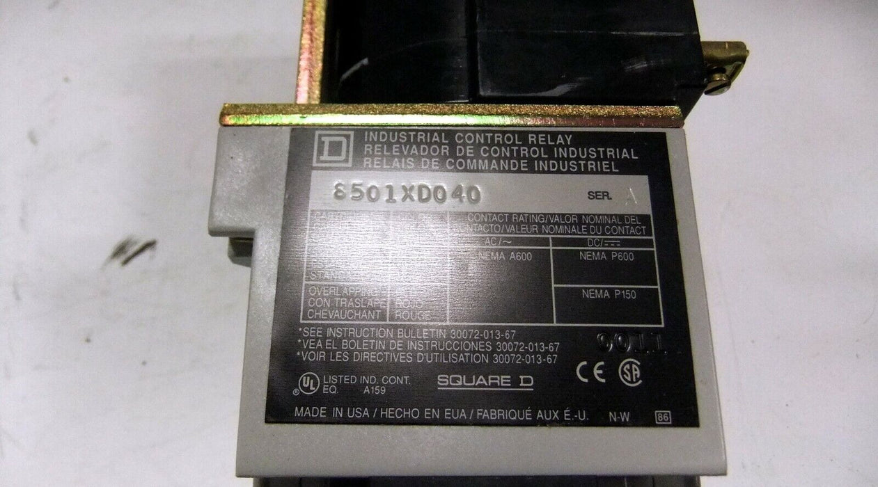Square D Control Relay 230/250VDC 8501XD040
