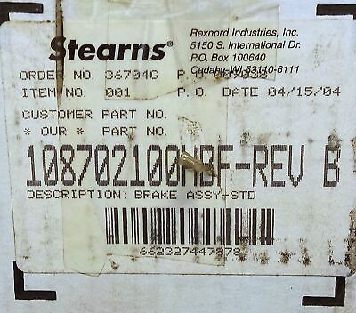 Stearns 108702100HBF Rev B Brake Assembly