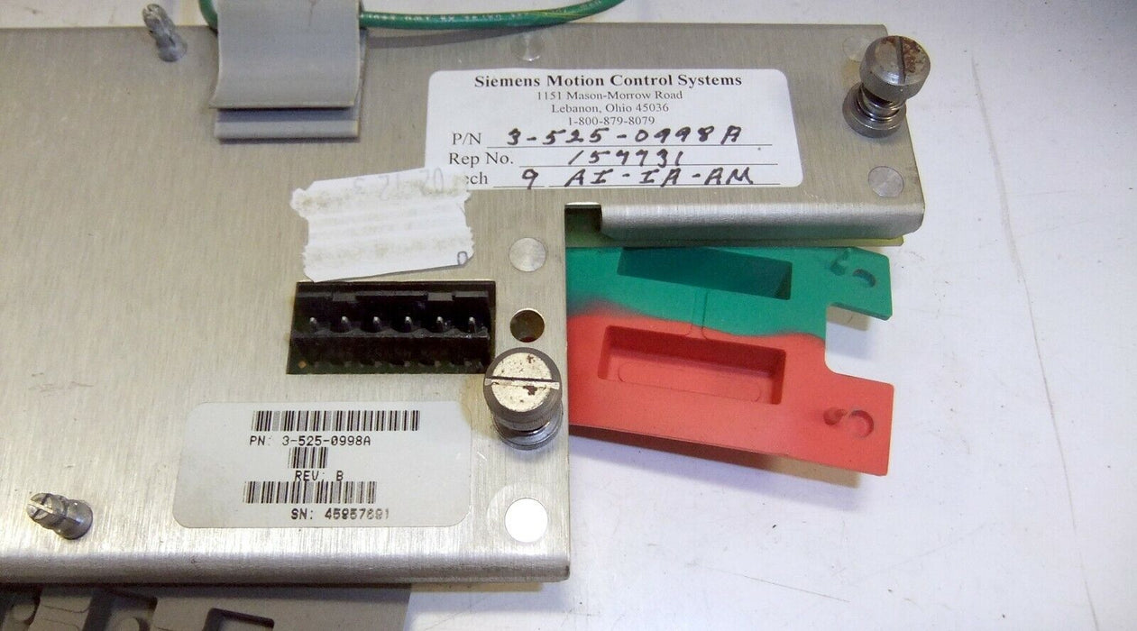 Siemens Milacron CNC Board and Overlay 3-525-0998A