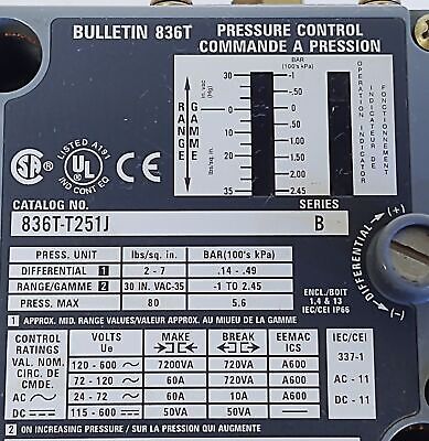 Allen-Bradley 836T-T251J Pressure Control