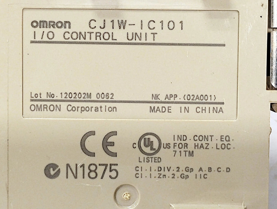 Omron CJ1W-IC101 PLC I/O Control Unit