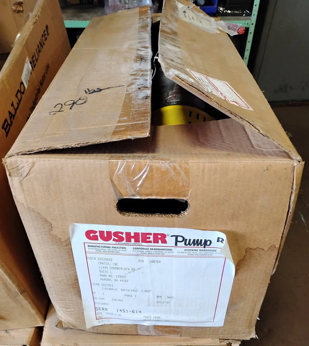 Gusher Pumps 11019AH-A 208-230/460 V 3 HP 3 PH 3450 RPM 182 GPM Centrifugal Pump