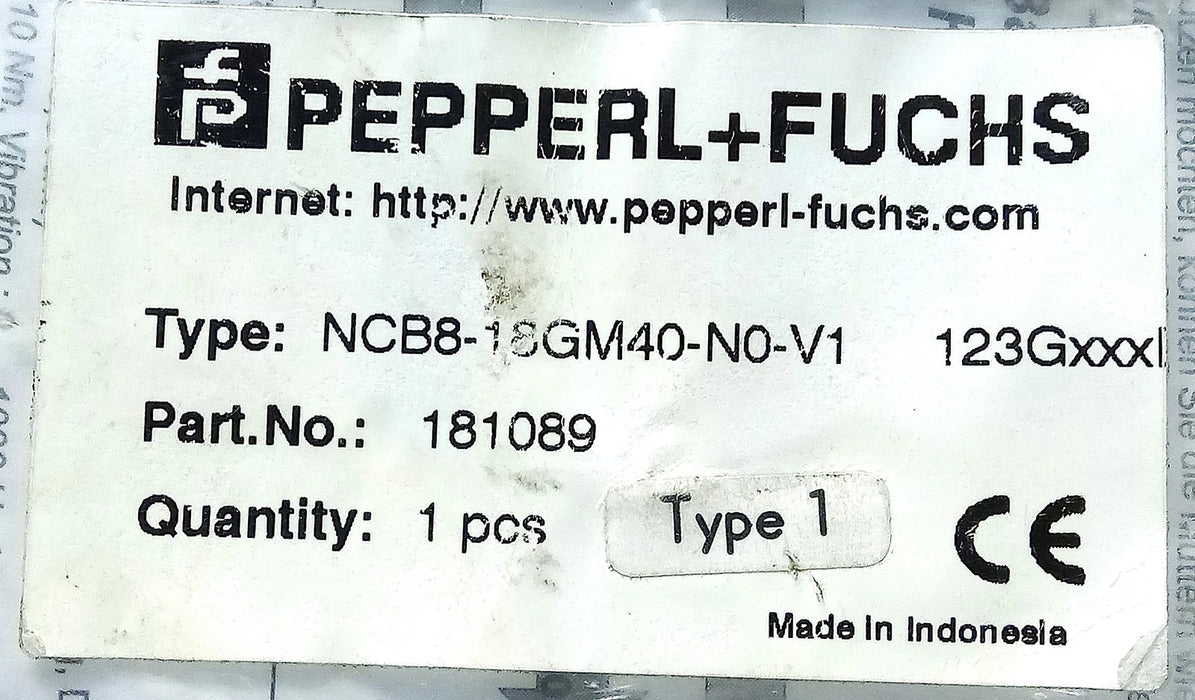 Pepperl Fuchs NCB8-18GM40-N0-V1 181089 Inductive Proximity Sensor