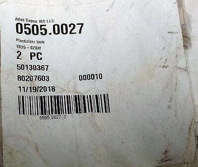 Atlas Copco / Schucker 0505.0027 Stainless Steel Flexible Fluid Tube