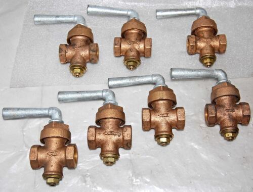 Sterling Faucet Co 84-063 1/2 Inch Ips Ground Key Stop and Drains LOT OF 7