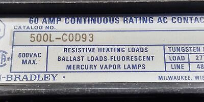 Allen-Bradley 500L-CAD93 600 V 60 A AC Lighting Contactor in NEMA 1 Enclosure