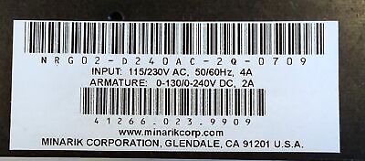 Minarik Drives NRG02-D240AC-2Q-0709 Dual Voltage Drive