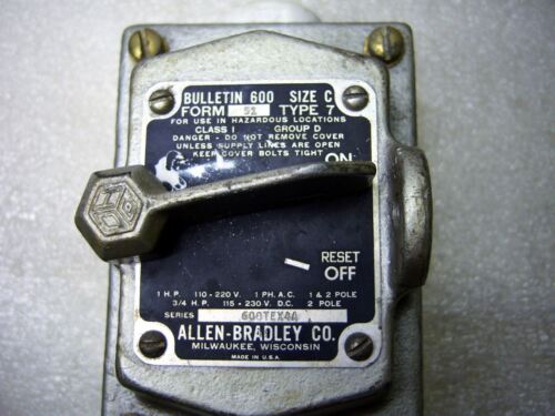 Allen-Bradley Motor Starter 600-TEX4A Toggle Enclosure