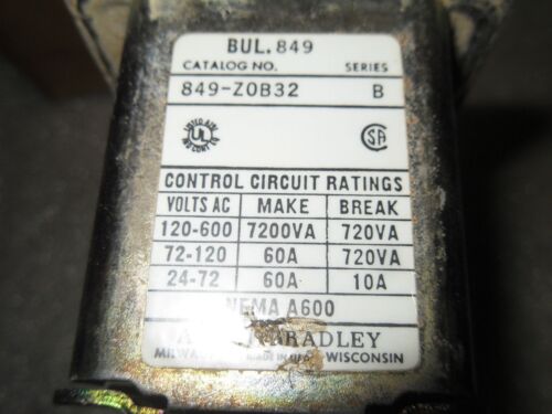 1 Allen-Bradley 849-ZOB32 PNEUMATIC TIMING RELAY