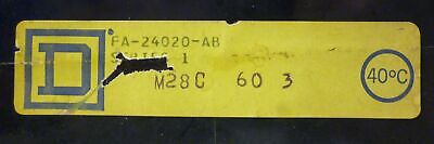 Square D FA-24020-AB 240/480VAC 20A Circuit Breaker