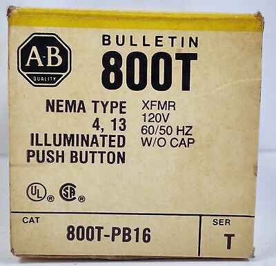 Allen-Bradley 800T-PB16 120 V Illuminated Push Button