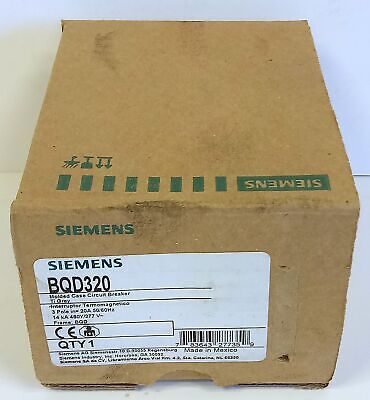 Siemens BQD320 277/480 V 20 A 3-Pole Molded Case Circuit Breaker