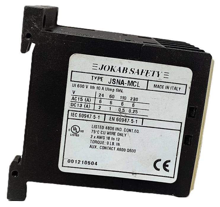 Jokab Safety JSNA-MCL-31-24 690 V AC 10 A Safety Contactor w/ 24 V DC Coil