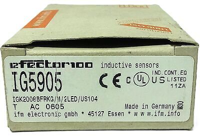 Efector IGK2008BFRKG/M/2LED/US-104 IG5905 10-36 V DC Inductive Proximity Sensor