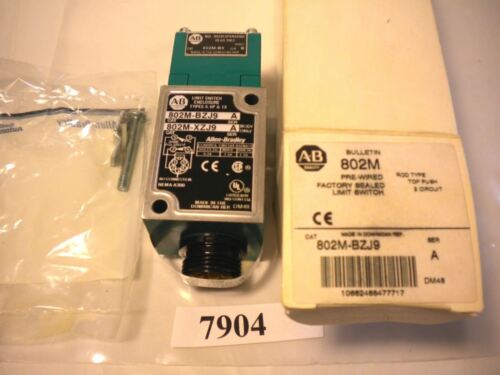 Allen-Bradley Limit Switch 802M-BZJ9 Rod Type Top Push 2 Circuit