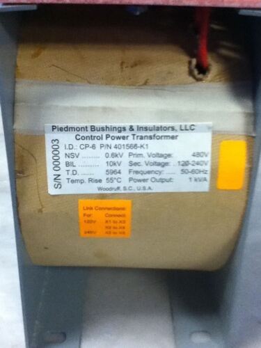 ABB PIEDMONT BUSHINGS & INSULATORS 401566-K1 CONTROL POWER TRANSFORMER