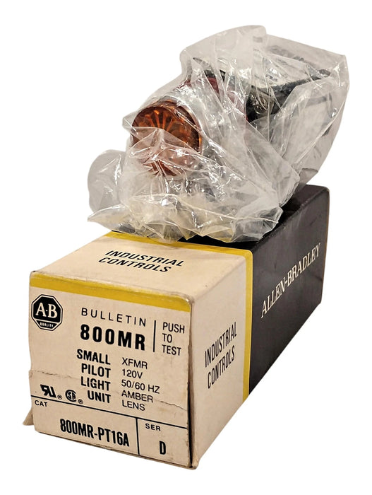 Allen-Bradley 800MR-PT16A 110/120 V AC 22.5 mm Pilot Light w/ Amber Lens
