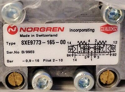 Norgren SXE9773-165-00 24 V DC / 60 V AC 2-10 Bar 5/3 Solenoid Valve