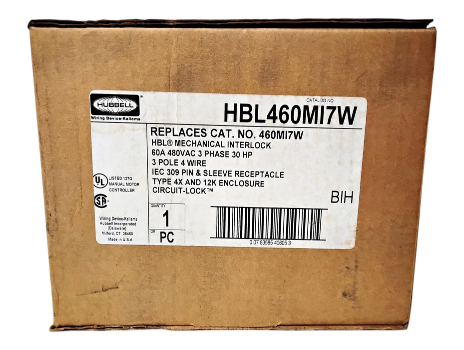 Hubbell HBL460MI7W 480 V AC 60 A CIRCUIT-LOCK Pin & Sleeve Mechanical Interlock