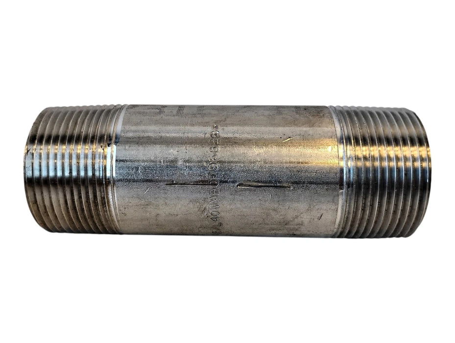 Merit Brass 6020-450 1-1/4" x 4-1/2" L MNPT Sch 40 316 SS Pipe Nipple