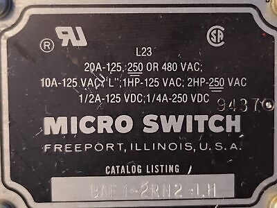 Honeywell Micro Switch BAF1-2RN2-LH Roller Plunger Limit Switch