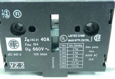 Schneider Electric VZ2 600 V AC 40 A Single Pole Auxiliary Contact