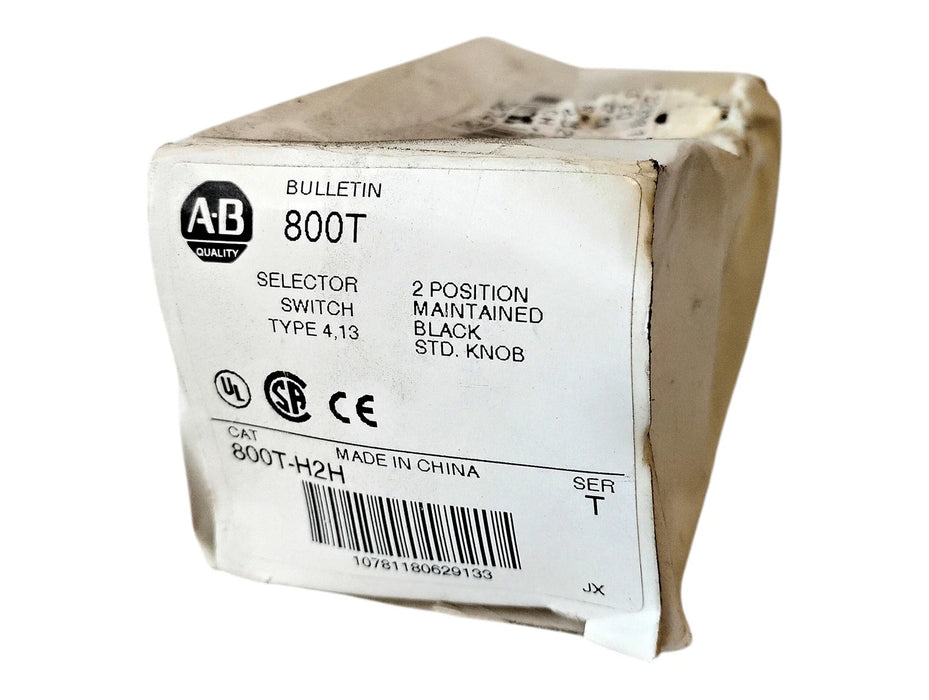 Allen-Bradley 800T-H2H Ser T 3NO/3NC 2-Position Maintained Black Selector Switch