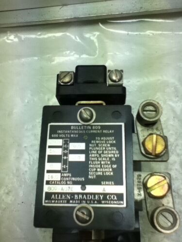 Allen-Bradley 809-A07E SERIES A INSTANTANEOUS TRIP CURRENT RELAY