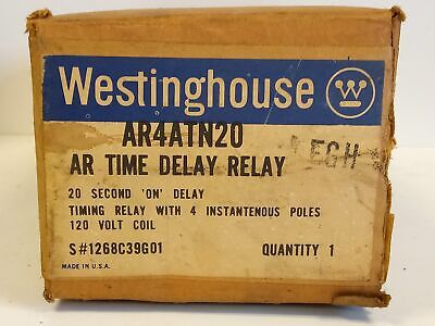 Westinghouse AR4ATN20 20 Seconds Pneumatic On Delay Timing Relay w/ 120 V Coil