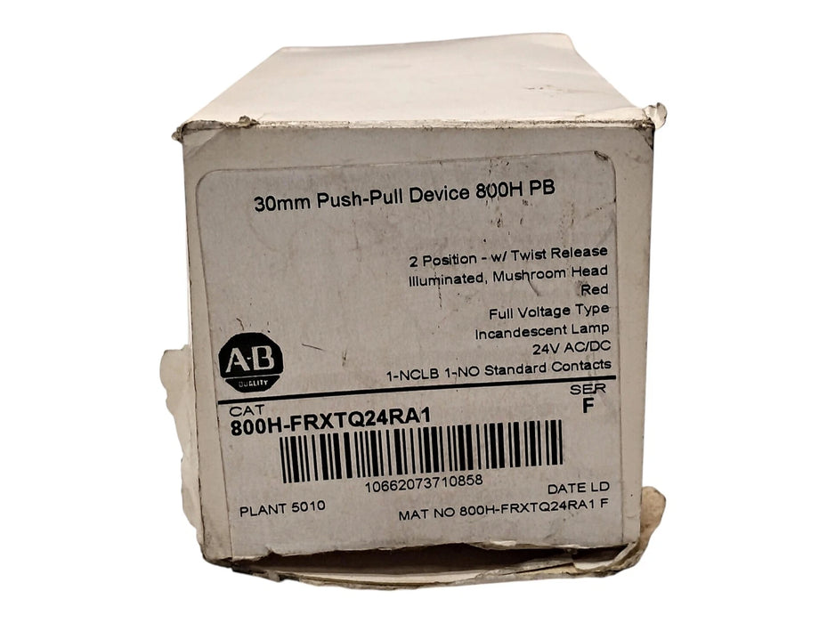 Allen-Bradley 800H-FRXTQ24RA1 Ser F Full Voltage 10 A Illuminated Red Pushbutton
