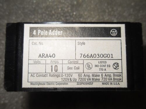 1 WESTINGHOUSE ARA40 4 POLE ADDER